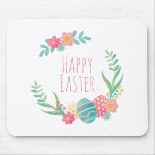 Simple Floral Happy Easter Mousepad