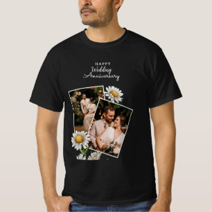 Simple Floral Happy Wedding Anniversary T-Shirt