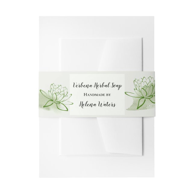 Simple Floral Homemade Soap Band Wrap  | Packaging Invitation Belly Band (Front Example)