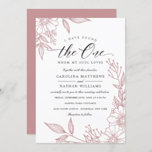Simple Floral I Have Found The One Blush Wedding Invitation