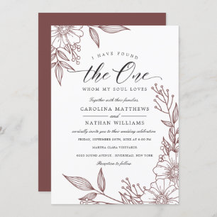 Simple Floral I Have Found The One Red Wedding Invitation