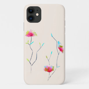 Simple floral Japanese inspired pink abstract Case-Mate iPhone Case