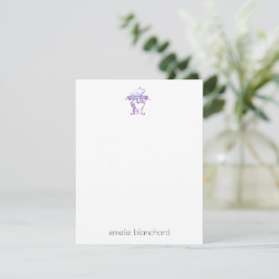 Simple Floral Lavender Tea Time Personalised Card