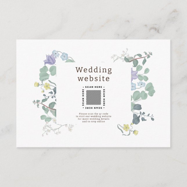 Simple Floral minimalist Wedding Enclosure Card (Front)
