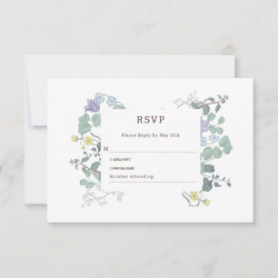 Simple Floral minimalist Wedding RSVP Card