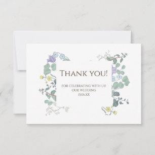Simple Floral minimalist Wedding thank you