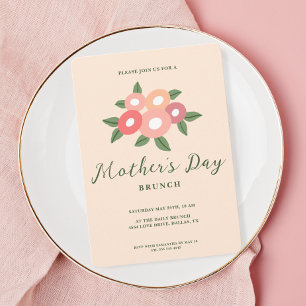 Simple Floral Mothers Day Brunch Invitation