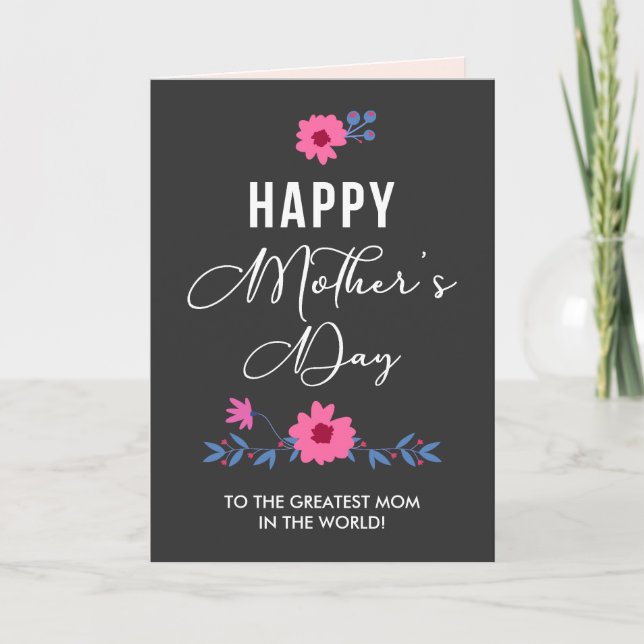 Simple Floral Mother's Day Greeting Card (Front)