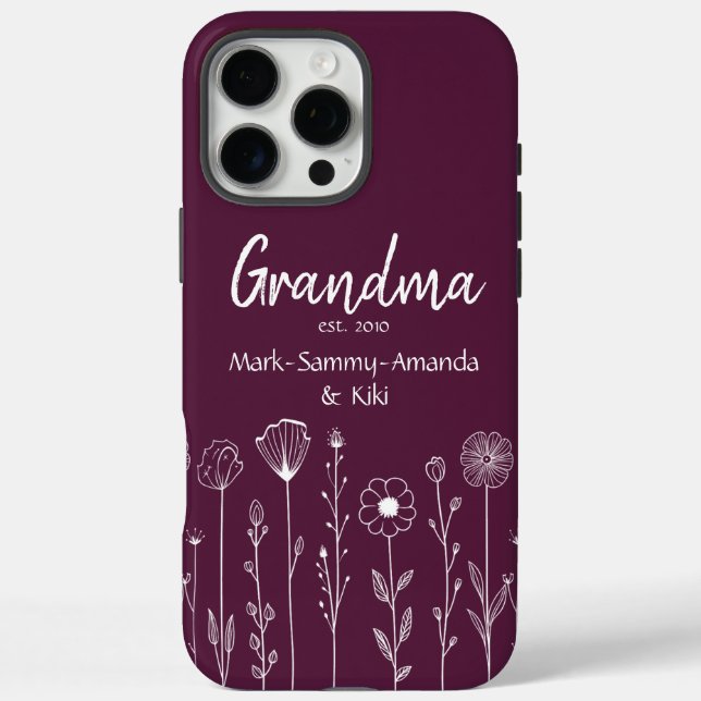 Simple Floral Nana Custom Title Case-Mate iPhone Case (Back)