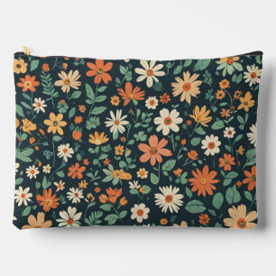 Simple floral pattern accessory pouch