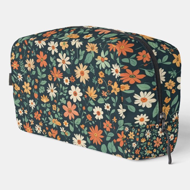 Simple floral pattern dopp kit (Right Corner)