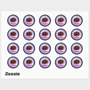 Simple Floral Pattern on Purple Tissue Paper Classic Round Sticker