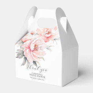 Simple Floral Peonies Blush Pink BRIDAL SHOWER Favour Box