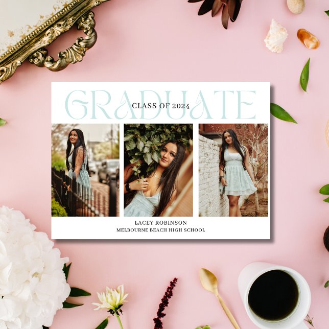 Simple Floral Photo Girl High School Graduation (Simple Floral Photo Girl High School Graduation)