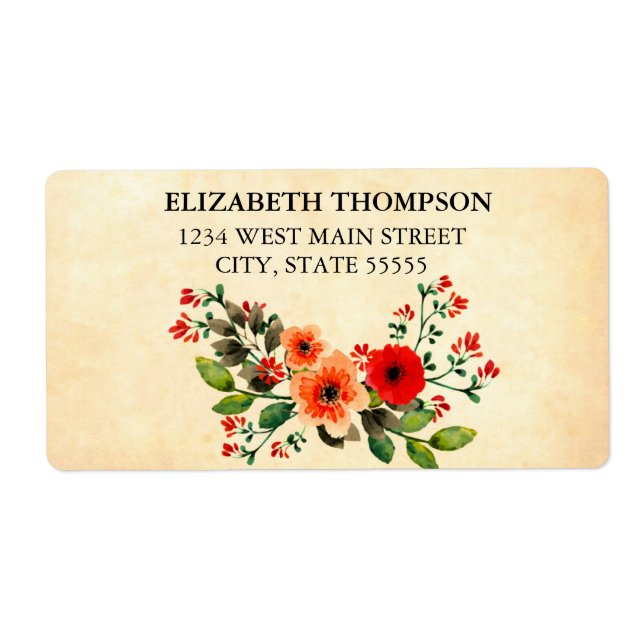 Simple Floral Return Label (Front)