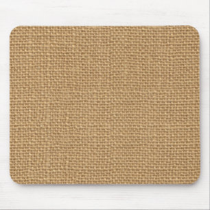 Simple floral rustic burlap texture mouse pad