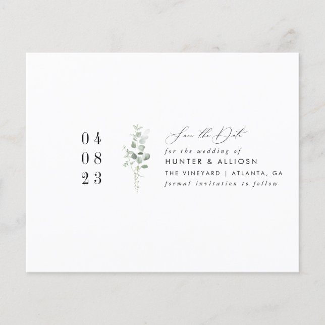 Simple Floral Save the Date Flyer (Front)