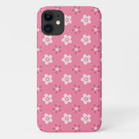 simple floral solid pink pattern retro small flow
