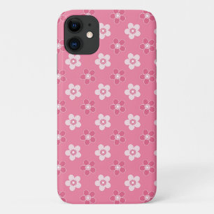  simple floral solid pink pattern retro small flow Case-Mate iPhone case