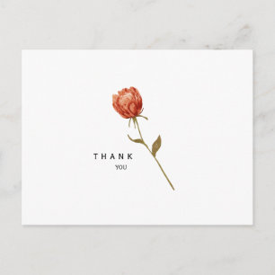 Simple Floral Stem  Funeral Thank You Postcard
