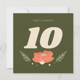 Simple Floral Table Numbers
