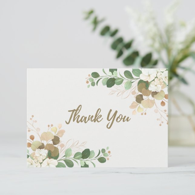 Simple Floral Thank You Card  (Standing Front)