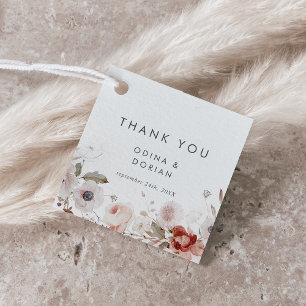 Simple Floral Thank You Favour Tags