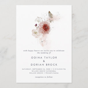 Simple Floral The Wedding Of Invitation
