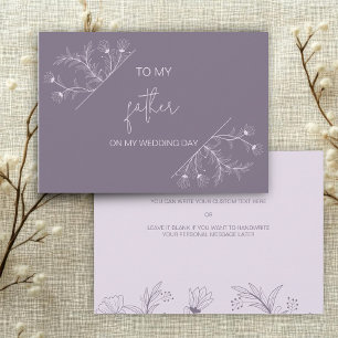 Simple Floral To my Father on my wedding day card