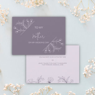 Simple Floral To my Mother on my wedding day card