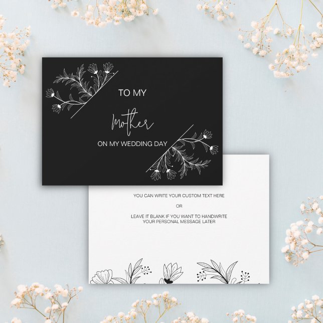 Simple Floral To my Mother on my wedding day card (Creator Uploaded)