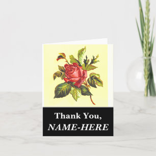 Simple, Floral, Vintage-Style "Thank You" Card