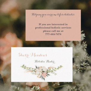 Simple Floral Watercolor Business Card
