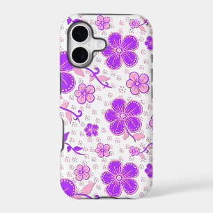 Simple Floral Watercolor Print Purple and Pink