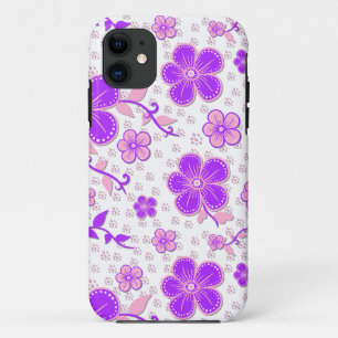 Simple Floral Watercolor Print Purple and Pink Case-Mate iPhone Case