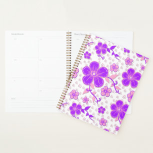Simple Floral Watercolor Print Purple and Pink Planner