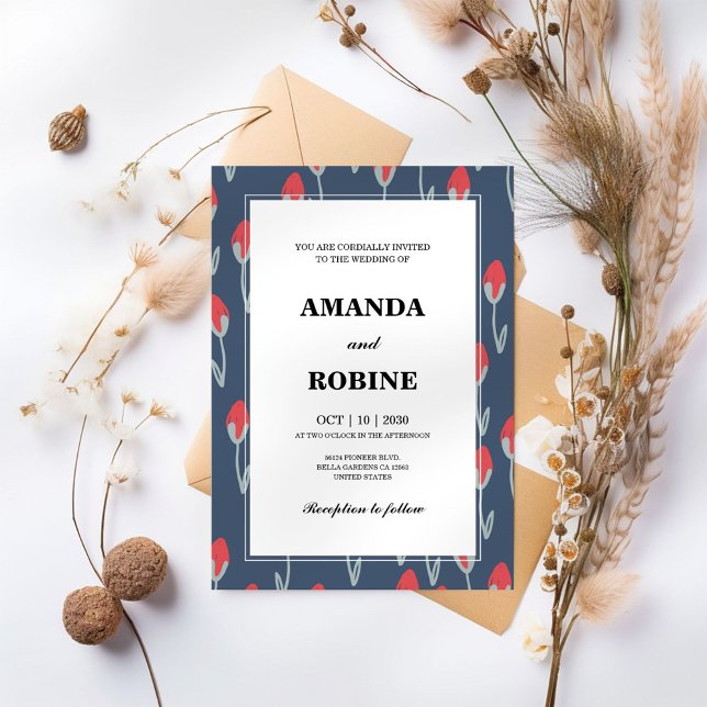 Simple Floral Wedding Invitation (Creator Uploaded)