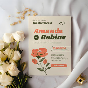 Simple Floral Wedding Invitation