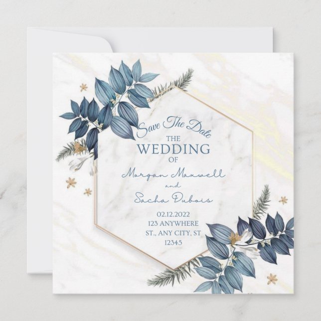 Simple Floral Wedding Invitation (Front)