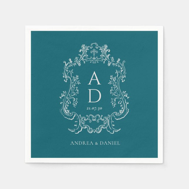 Simple Floral Wedding Napkins (Front)