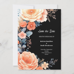 Simple Floral Wedding Save the Date Card