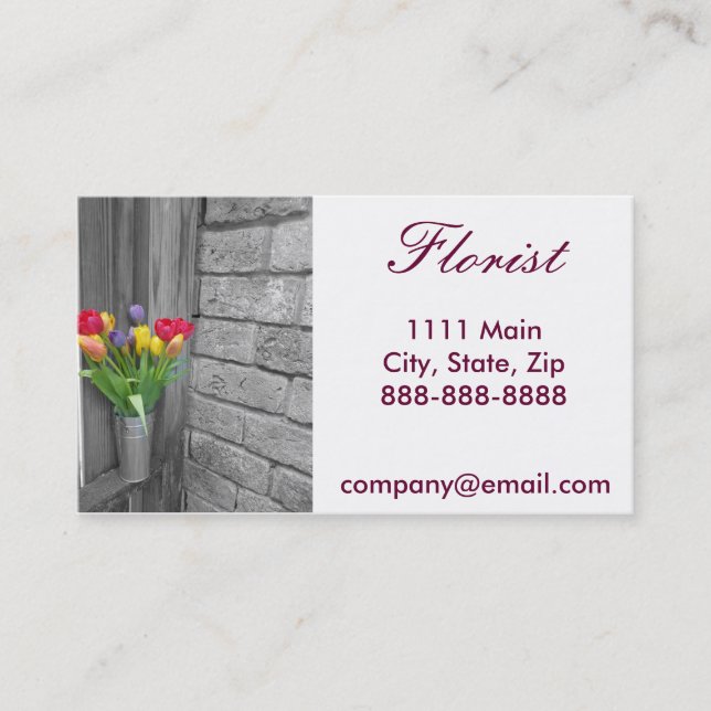 Simple  Florist Business Card (Front)