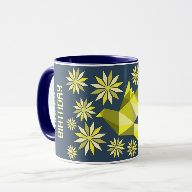 SIMPLE FLOWER BIRD BIRTHDAY GIFT ANYONE MUG (Front Left)
