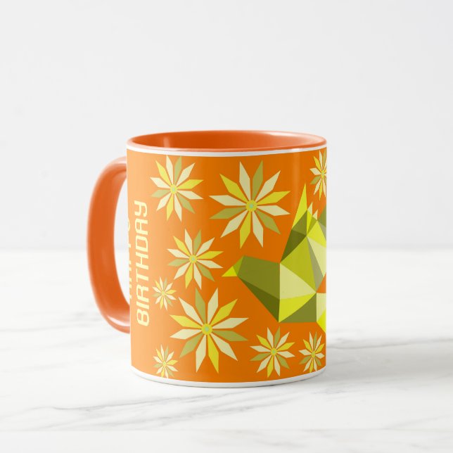 SIMPLE FLOWER BIRD BIRTHDAY GIFT ANYONE MUG (Front Left)