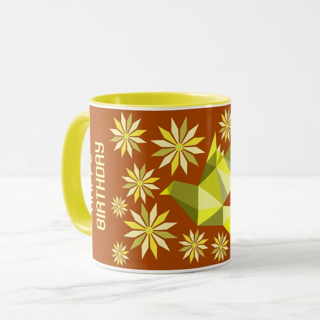 SIMPLE FLOWER BIRD BIRTHDAY GIFT ANYONE MUG (Front Left)