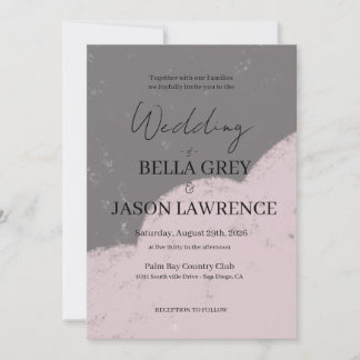 Simple flower Black & White Wedding Invitation