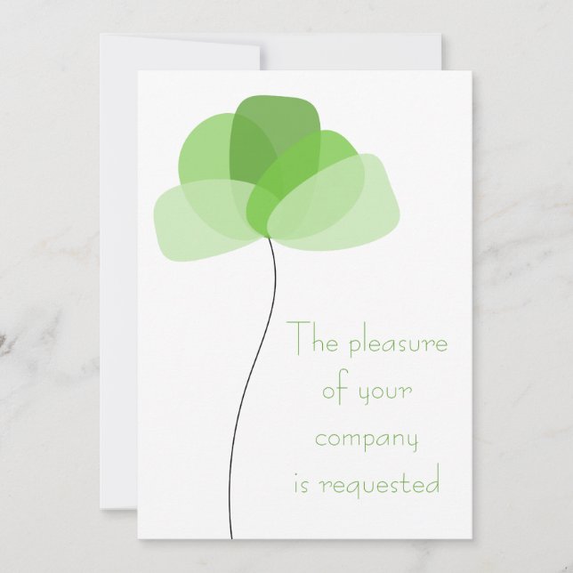 Simple flower Bridal shower invitation (Front)