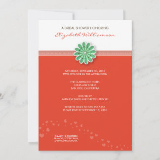 Simple Flower Bridal Shower Invitation (coral)