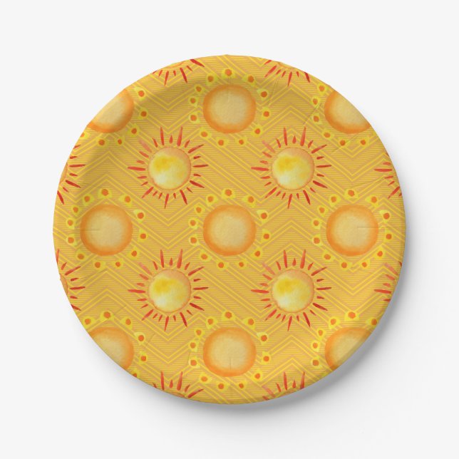 Simple Flower Drawings Paper Plate (Front)