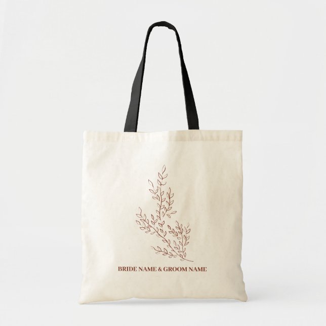 Simple Flower Elegant Classy Bridesmaid Tote Bag (Front)